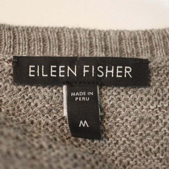 Eileen Fisher Gray Alpaca High Low Cardigan Sweater Set Medium - Picture 14 of 16